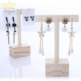Wood Earrings Display Stand Jewelry Storage Counter Placed Earrings Shelf