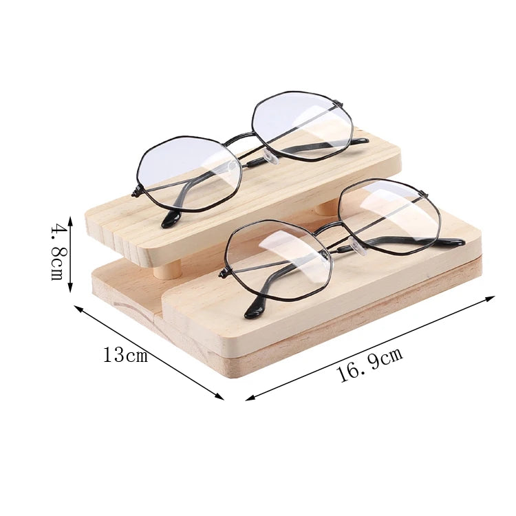 Multi-Layer Wooden Sunglasses Display Rack