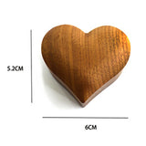 Solid Wood Heart Couple Wedding Engagement Ring Butt Box Gift Ring Jewelry Box