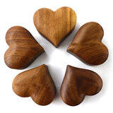 Solid Wood Heart Couple Wedding Engagement Ring Butt Box Gift Ring Jewelry Box