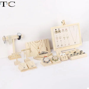 Solid Wood Jewelry Display Props - Ring Necklace Display Rack