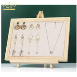 Solid Wood Jewelry Display Set Necklace Bracelet Ring Earrings Rack