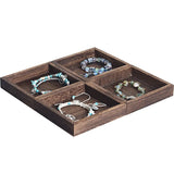 Wood Jewelry Display Rack Bracelet Watch Necklace Storage Tray Plate
