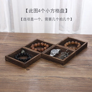 Wood Jewelry Display Rack Bracelet Watch Necklace Storage Tray Plate