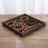 Wood Jewelry Display Rack Bracelet Watch Necklace Storage Tray Plate