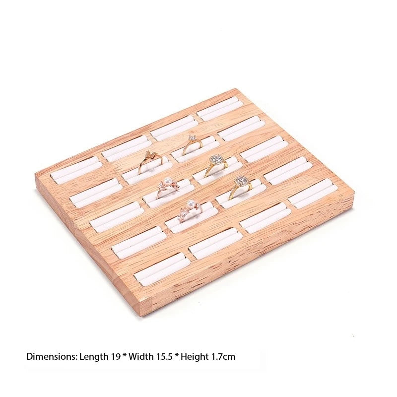 Wooden Jewelry Display Tray for Rings and Earrings
