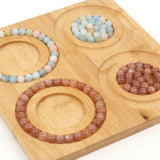 Wood Jewelry Tray Bracelets Rings Holder Display Plate Organizer