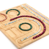Wood Jewelry Tray Bracelets Rings Holder Display Plate Organizer