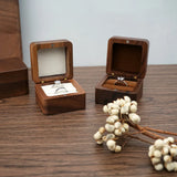 Solid Wood Mini Jewelry Box Retro Wooden Necklace Earrings High-end Jewellery St