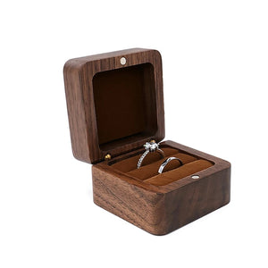 Solid Wood Mini Jewelry Box Retro Wooden Necklace Earrings High-end Jewellery St