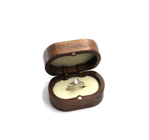 Vintage Wood Mini Jewelry Box Necklace Earrings Rings Storage