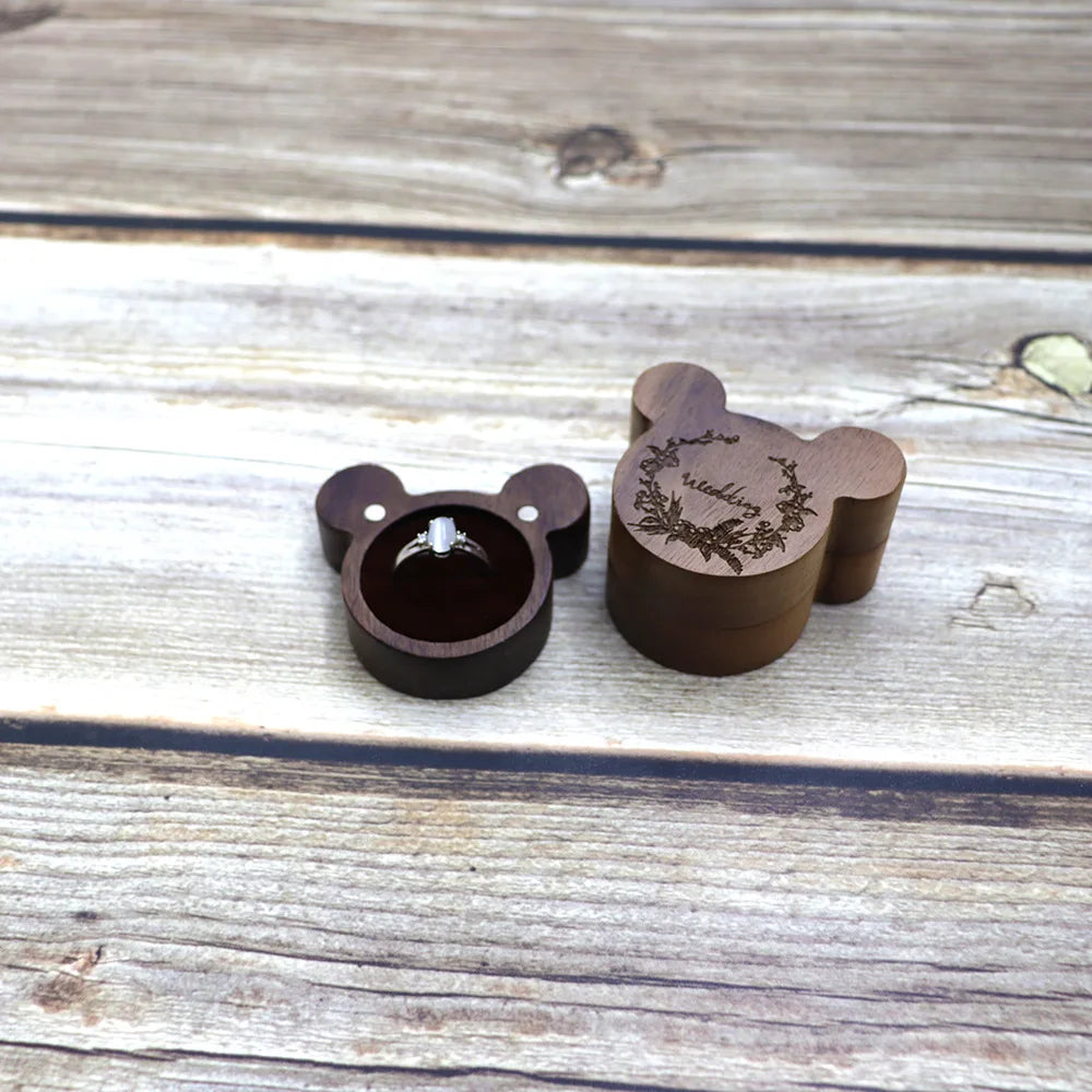 Vintage Wood Mini Jewelry Box, Portable Storage Box
