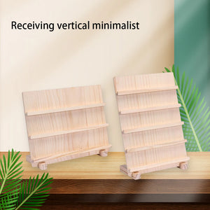 Solid Wood Multi-Layer Jewelry Display Stand Earrings Wallet Phone Holder