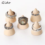 Solid Wood Ring Rack Jewelry Display Cone Seat Counter Storage Props