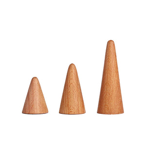Solid Wood Ring Rack Jewelry Display Cone Seat Counter Storage Props