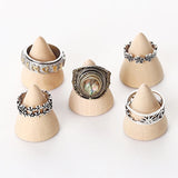 Solid Wood Ring Rack Jewelry Display Cone Ring Seat Jewelry Storage Rack