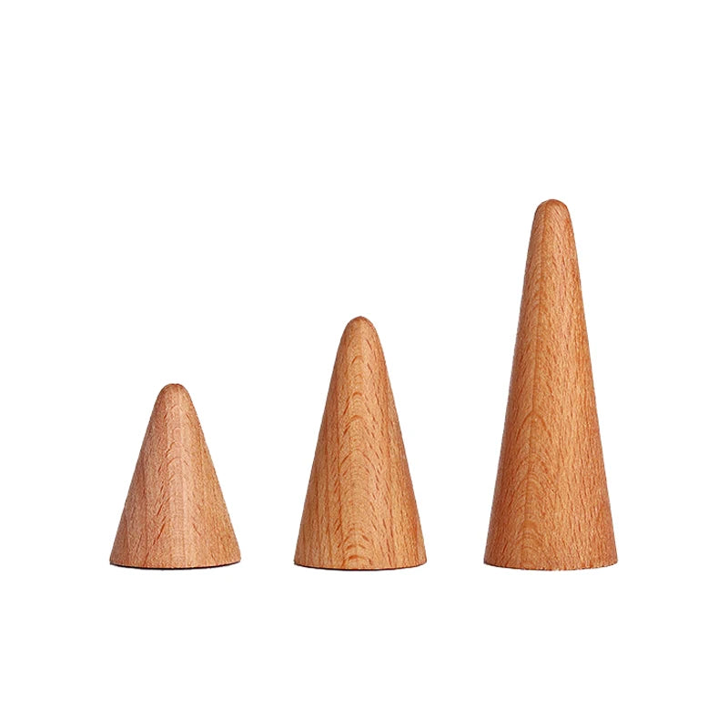 Solid Wood Ring Rack Jewelry Display Cone Ring Seat Jewelry Storage Rack