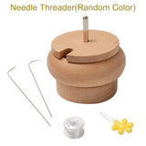 Solid Wood Beading Tool Bead Spinner Threader Jewelry Making 2 Needles