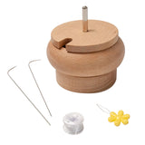 Solid Wood Beading Tool Bead Spinner Threader Jewelry Making 2 Needles