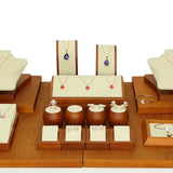 Solid Wood Velvet Jewelry Display Earring Holder Pendant Stand