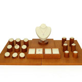 Solid Wood Velvet Jewelry Display Earring Holder Pendant Stand