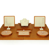 Solid Wood Velvet Jewelry Display Earring Holder Pendant Stand