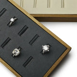 Solid Wood Jewelry Tray Ring Holder Velvet Earring Necklace Display