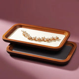 Solid Wood Jewelry Tray with Jade Handle