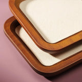 Solid Wood Jewelry Tray with Jade Handle