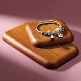 Solid Wood Jewelry Tray with Jade Handle