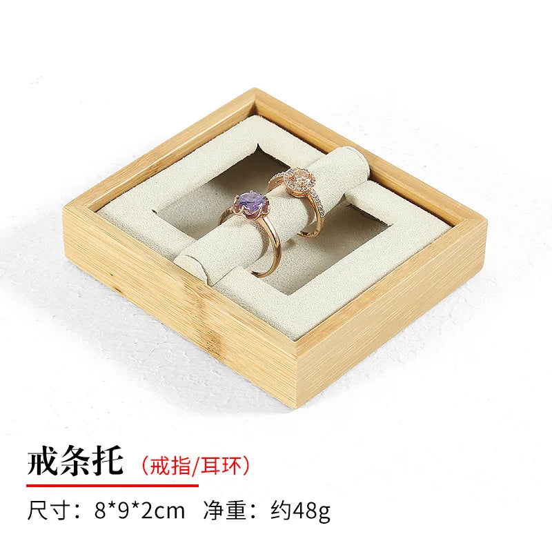 Wood Microfiber Jewelry Display Stand