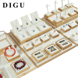 Wood Microfiber Jewelry Display Stand