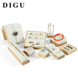 Wood Microfiber Jewelry Display Stand
