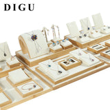 Wood Microfiber Jewelry Display Stand