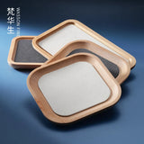Wood Microfiber Jewelry Display Tray Bracelet Watch Ring Necklace Storage