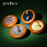 Solid Wood Microfiber Ring Tray Jewelry Storage Shelf