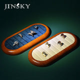Solid Wood Microfiber Ring Tray Jewelry Storage Shelf
