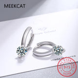 1ct D Moissanite Earrings Sterling Silver Hoop 925 Drop Girls 14k Plated
