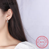 1ct D Moissanite Earrings Sterling Silver Hoop 925 Drop Girls 14k Plated