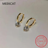 1ct D Moissanite Earrings Sterling Silver Hoop 925 Drop Girls 14k Plated