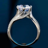 Solitaire 5ct AAAA Zircon Finger Ring 925 Sterling Silver Wedding Band Rings