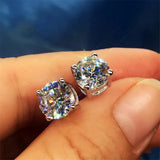 Lab Diamond Stud Earrings 925 Sterling Silver Jewelry