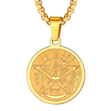 Solomon Star Tree of Life Necklace Stainless Steel Men Punk Jewelry