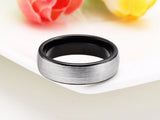 6/8mm Couple Sliver Tungsten Engagement Ring Classic Wedding Band