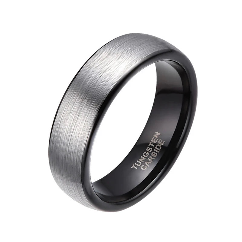 6/8mm Couple Sliver Tungsten Engagement Ring Classic Wedding Band