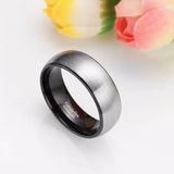 6/8mm Couple Sliver Tungsten Engagement Ring Classic Wedding Band