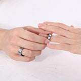 6/8mm Couple Sliver Tungsten Engagement Ring Classic Wedding Band