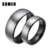 6/8mm Couple Sliver Tungsten Engagement Ring Classic Wedding Band