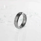 6mm 8mm Silver Tungsten Carbide Ring Matte Wedding Ring