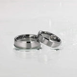 6mm 8mm Silver Tungsten Carbide Ring Matte Wedding Ring